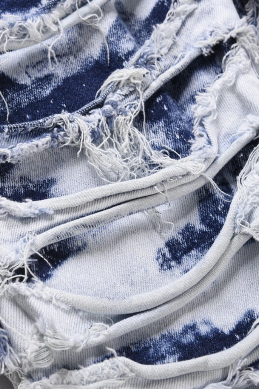 Luxue Raw Edge Block Straight Denim