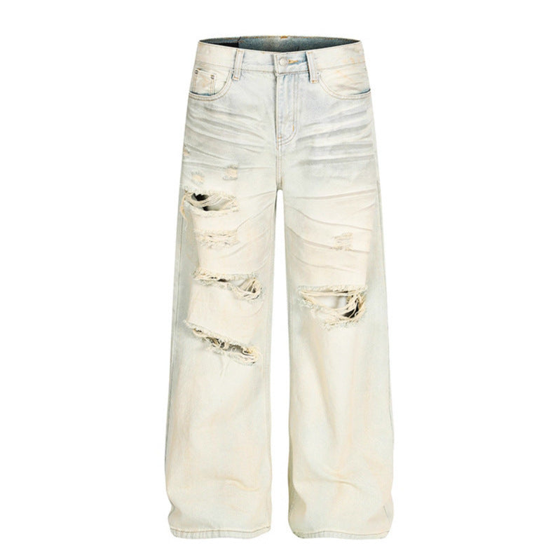 Luxue DistressWave Washed Denim Jeans