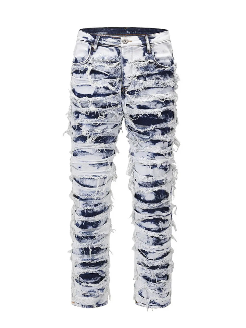 Luxue Raw Edge Block Straight Denim