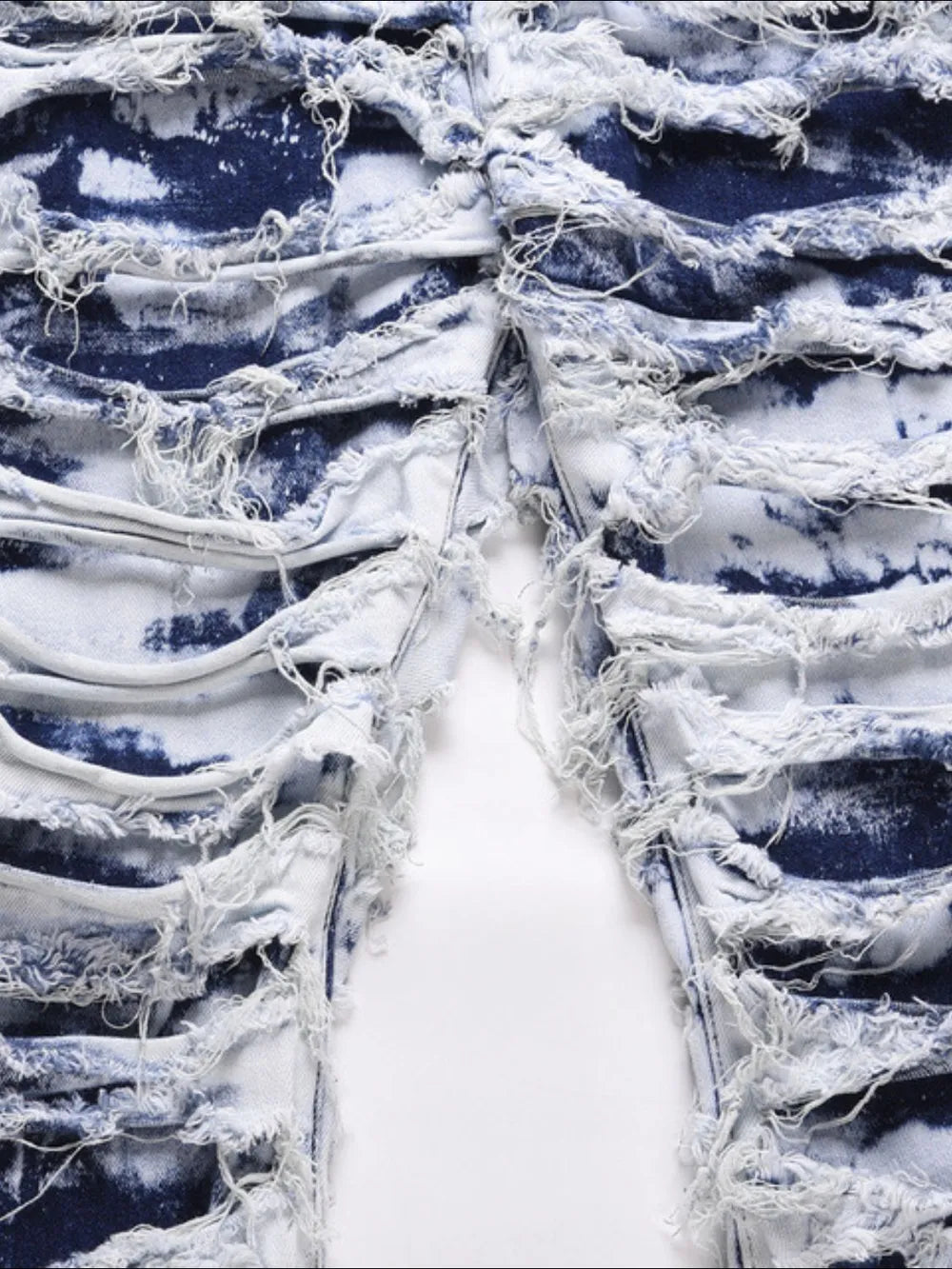 Luxue Raw Edge Block Straight Denim