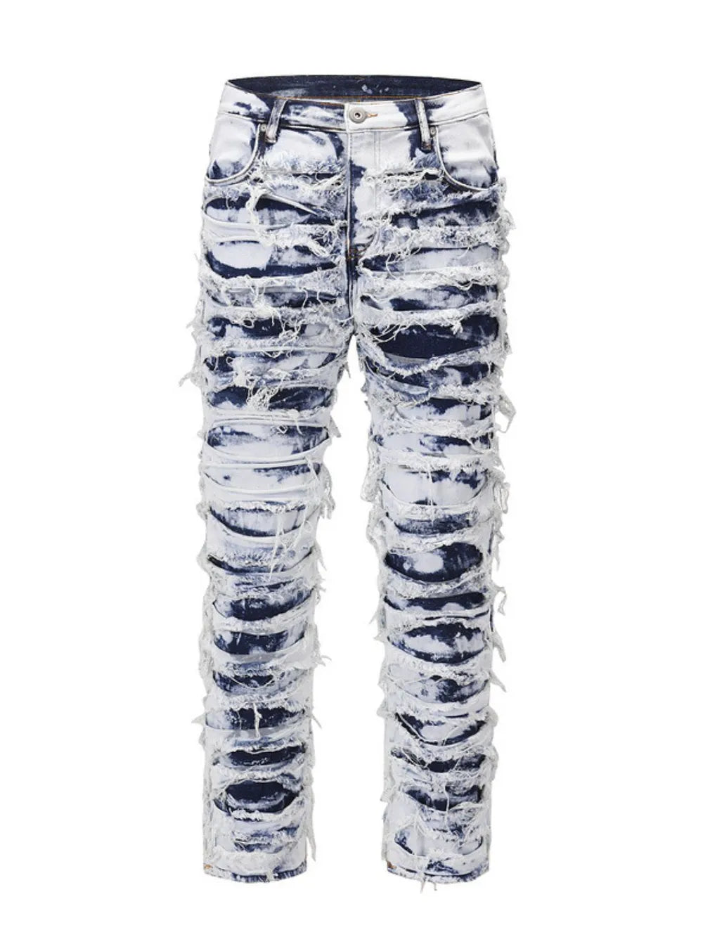 Luxue Raw Edge Block Straight Denim