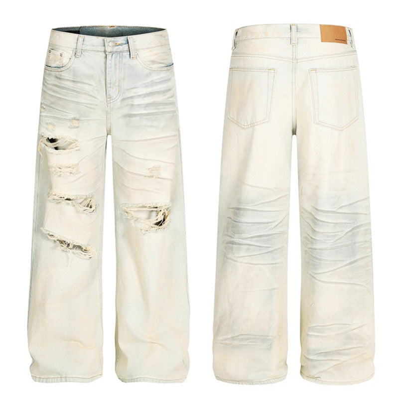 Luxue DistressWave Washed Denim Jeans