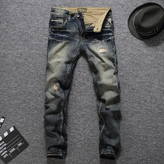 Luxue Retro Noir Biker Denim
