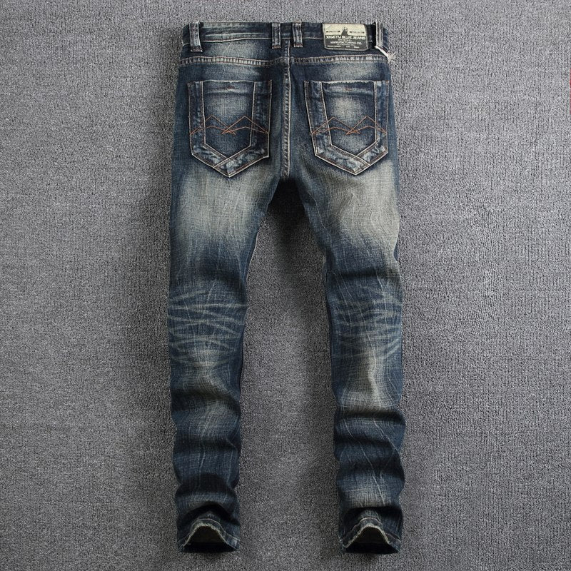 Luxue Retro Noir Biker Denim