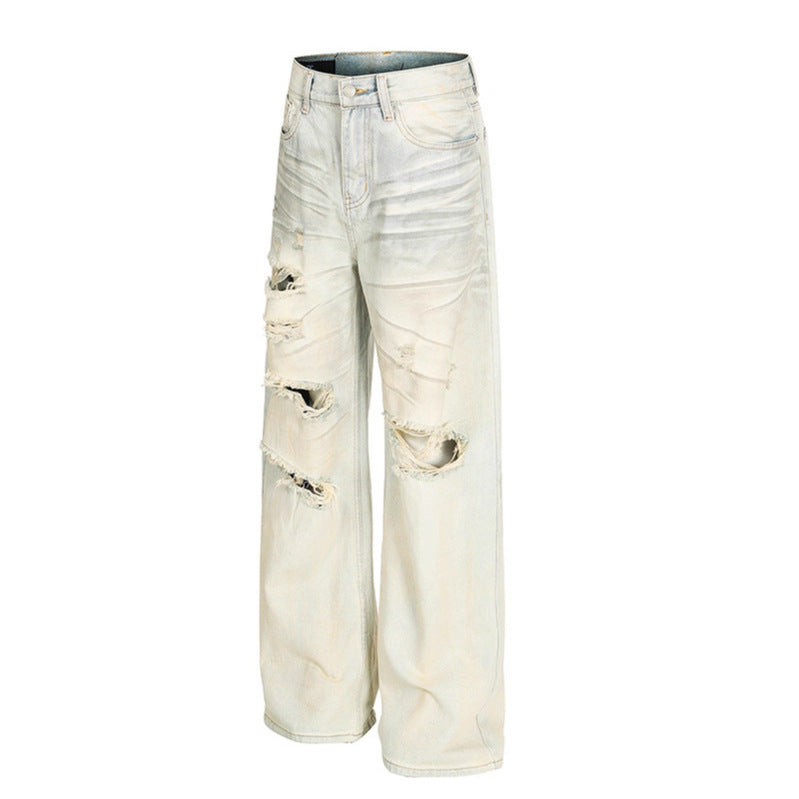 Luxue DistressWave Washed Denim Jeans