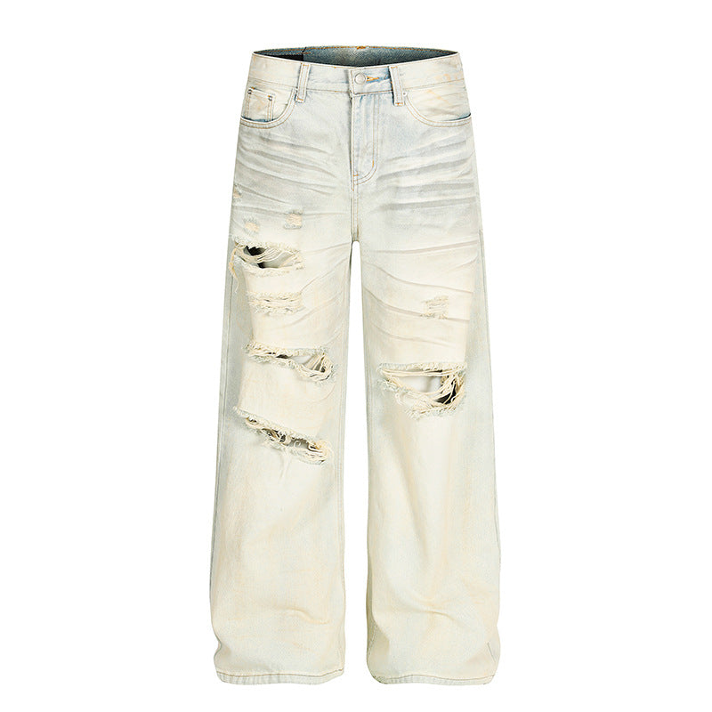Luxue DistressWave Washed Denim Jeans