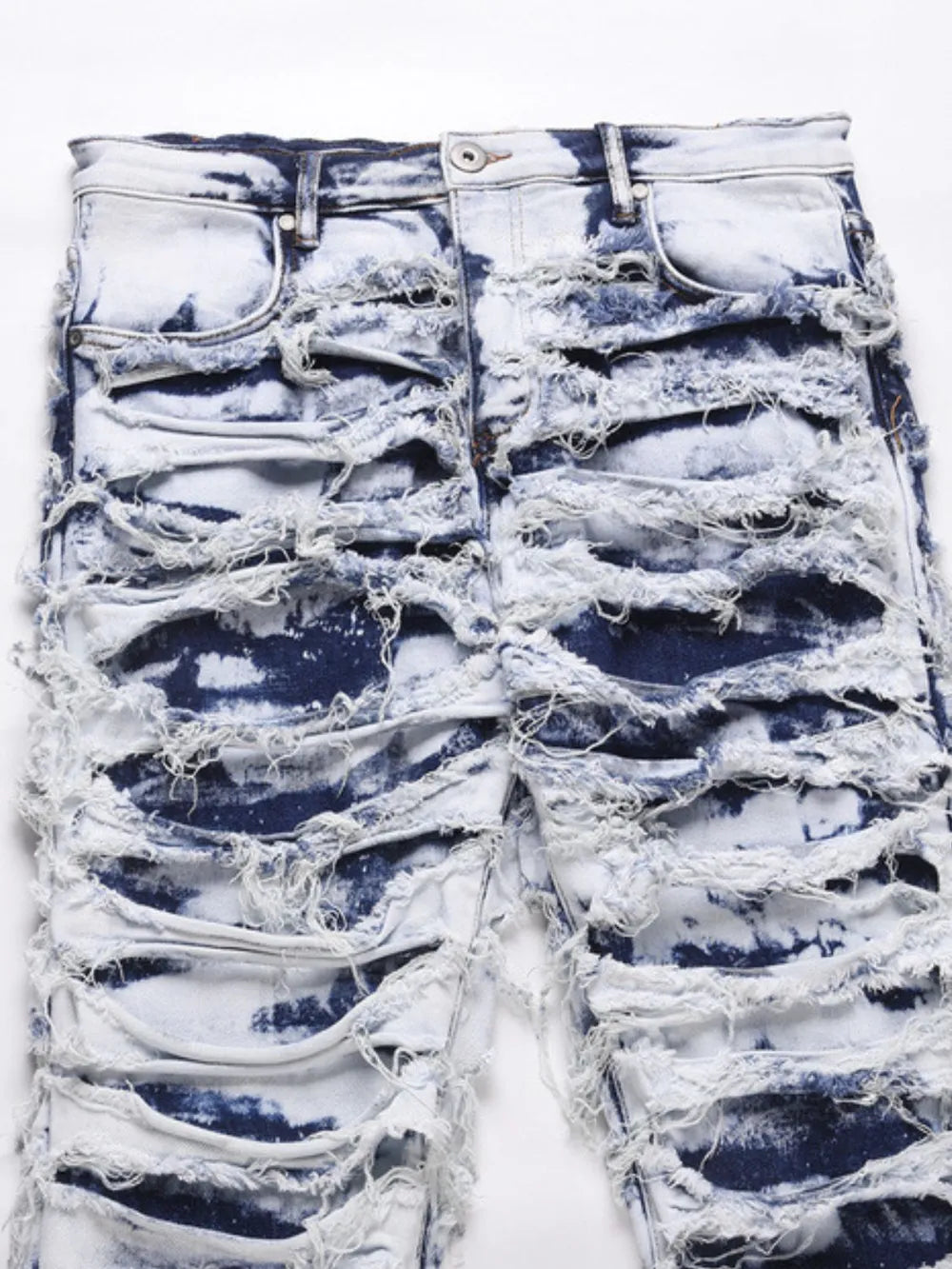 Luxue Raw Edge Block Straight Denim